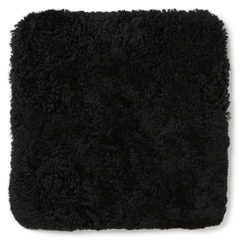 Curly Seat Cover Sheepskin 40x40cm Black