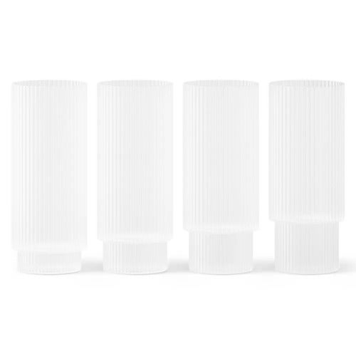 Ripple Long Drink Glass 4-pakning - Frosted