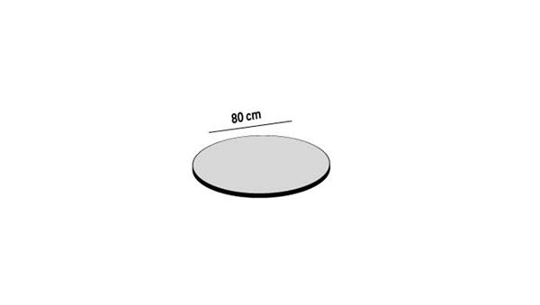 110 cm Bordplade aluminium hvid 