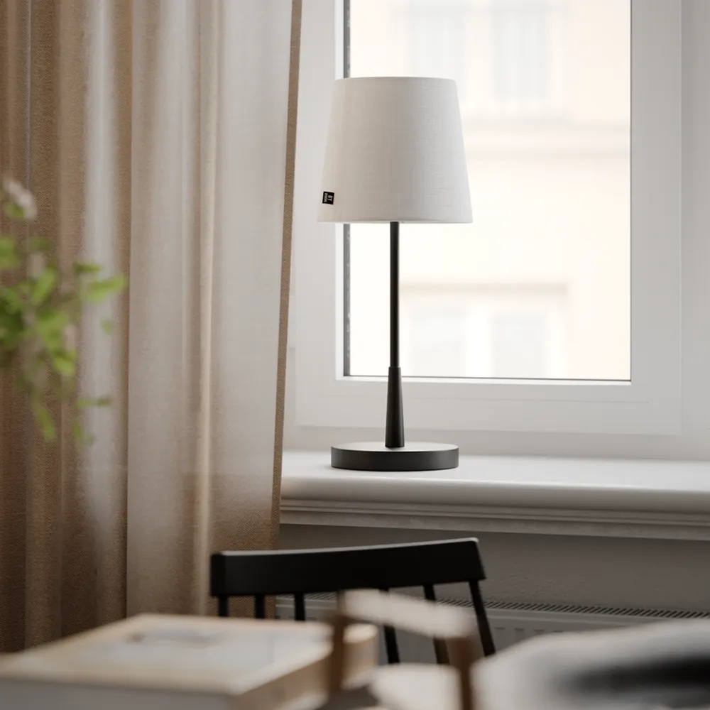 Lumi bordlampe H: 48,5 cm svart/hvit