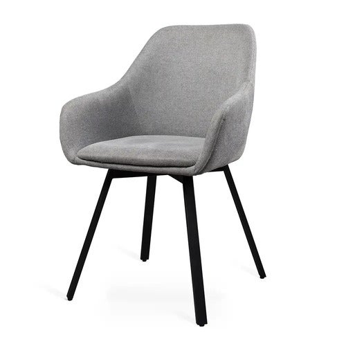 Navo lenestol med dreiehjul lysegrå 2-pk.