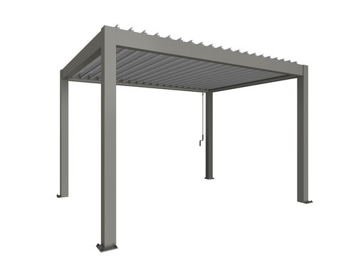 Pergola størrelse 4 x 3 metallic mørkegrå/sølv
