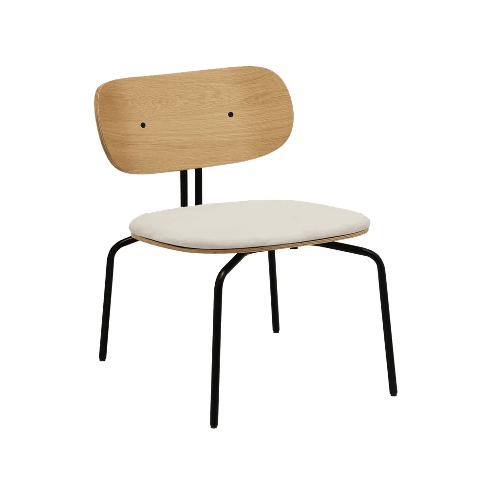 Curious lenestol eik/svart Teddy White