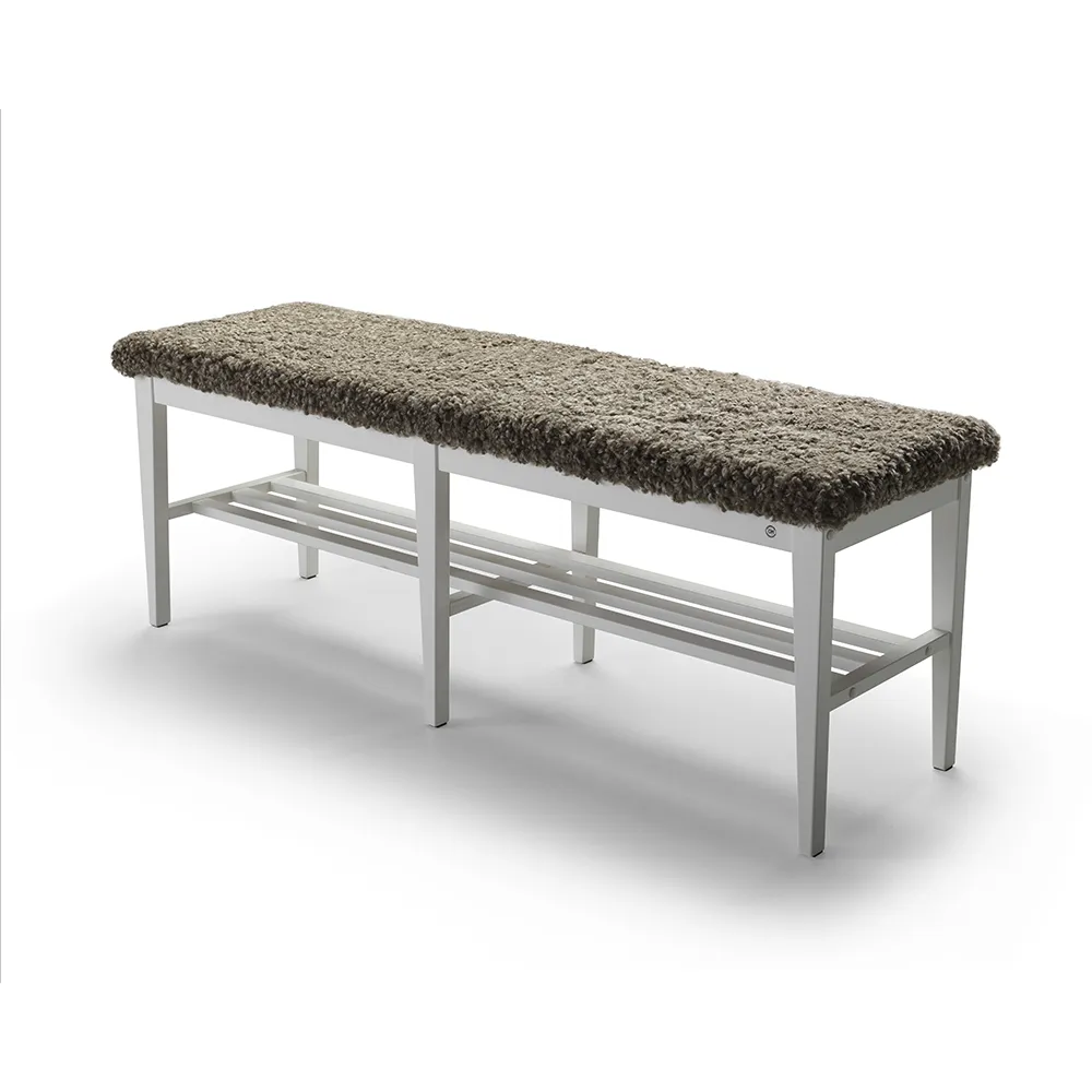 Nadja Bench 130/cm Hvitlakkert bjørk/safeskinn Sahara