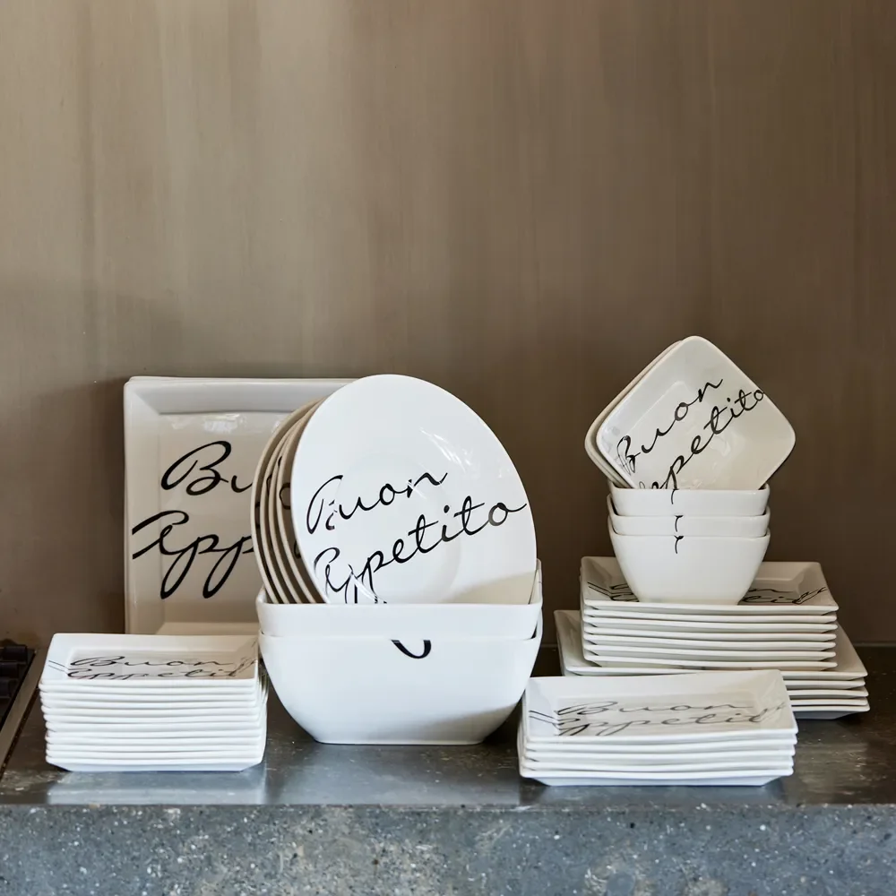  Buon Appetito firkantet tallerken 22 x 22 cm