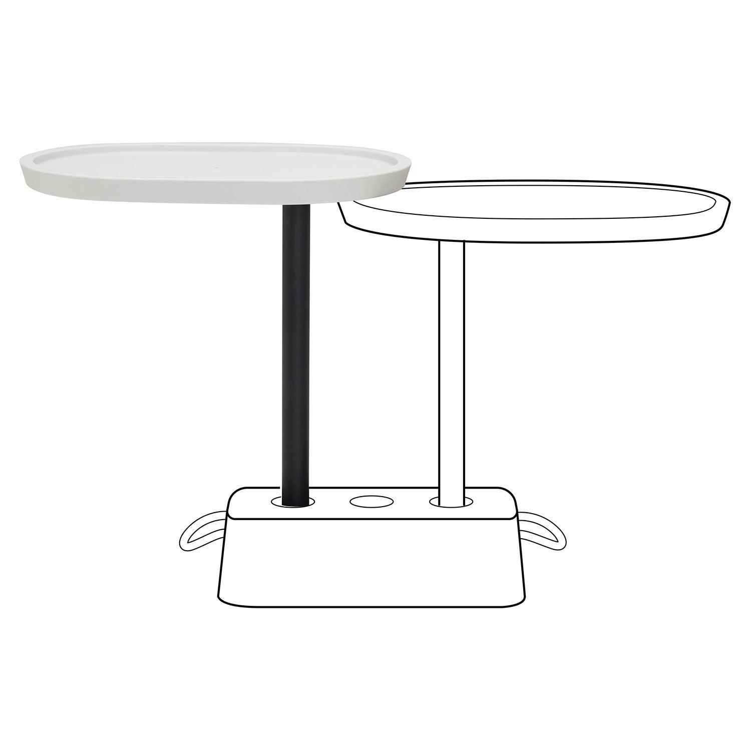 Bricks buddy extrabord till mursteinbord lys grå