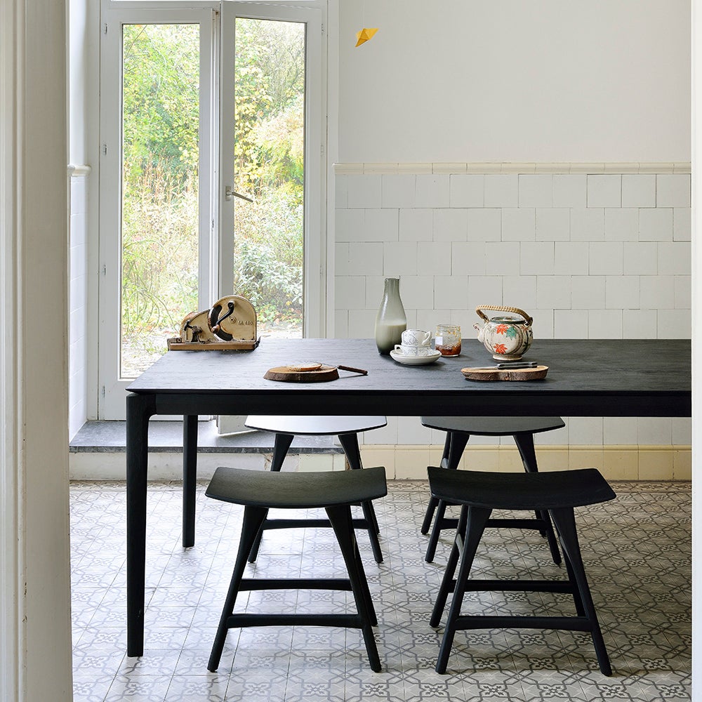 Bok Spisebord 80x160 cm Svartlakkert eik