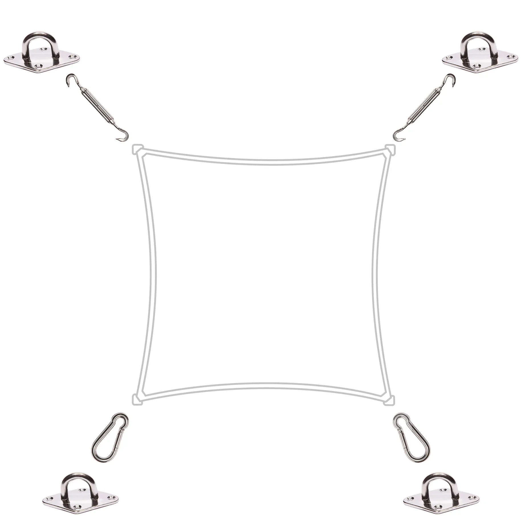 Monteringssett for firkantede solseil