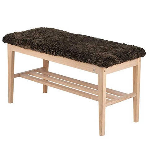Nadja Bench Hvitoljet eik/safeskinn brun