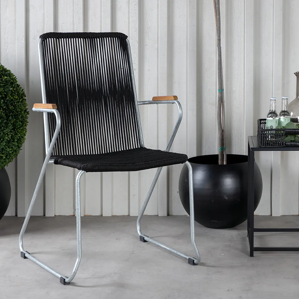 Bois spisestol svart/zink 2-pakning