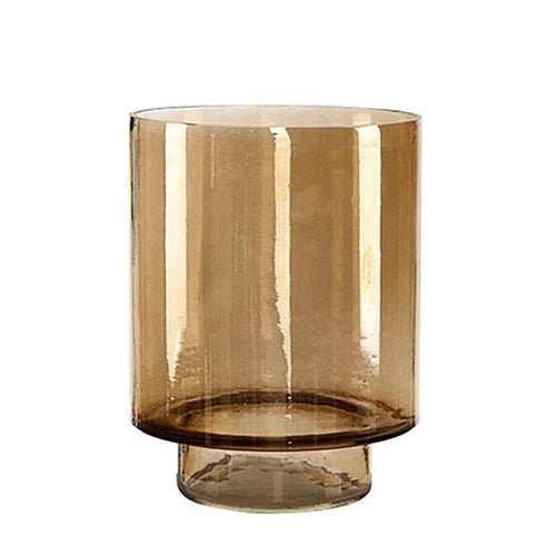 Reef-lykt i glass Ø24 cm - Røykbrun