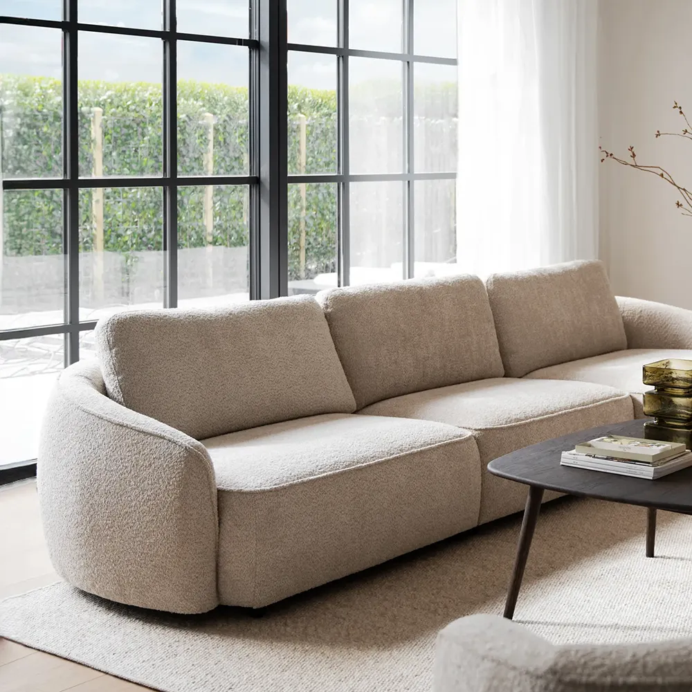Norris sofa 4-seter stoff Anna lys beige