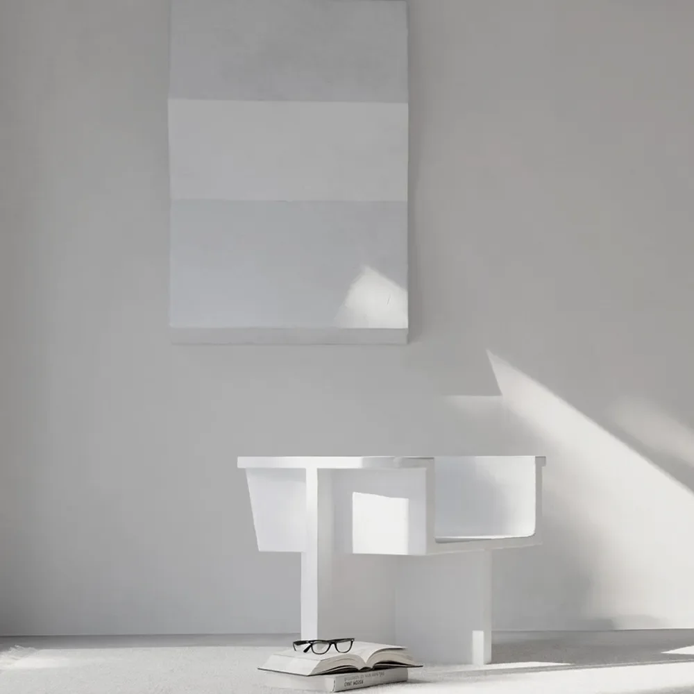 Brutus Lounge lenestol - Beinhvit