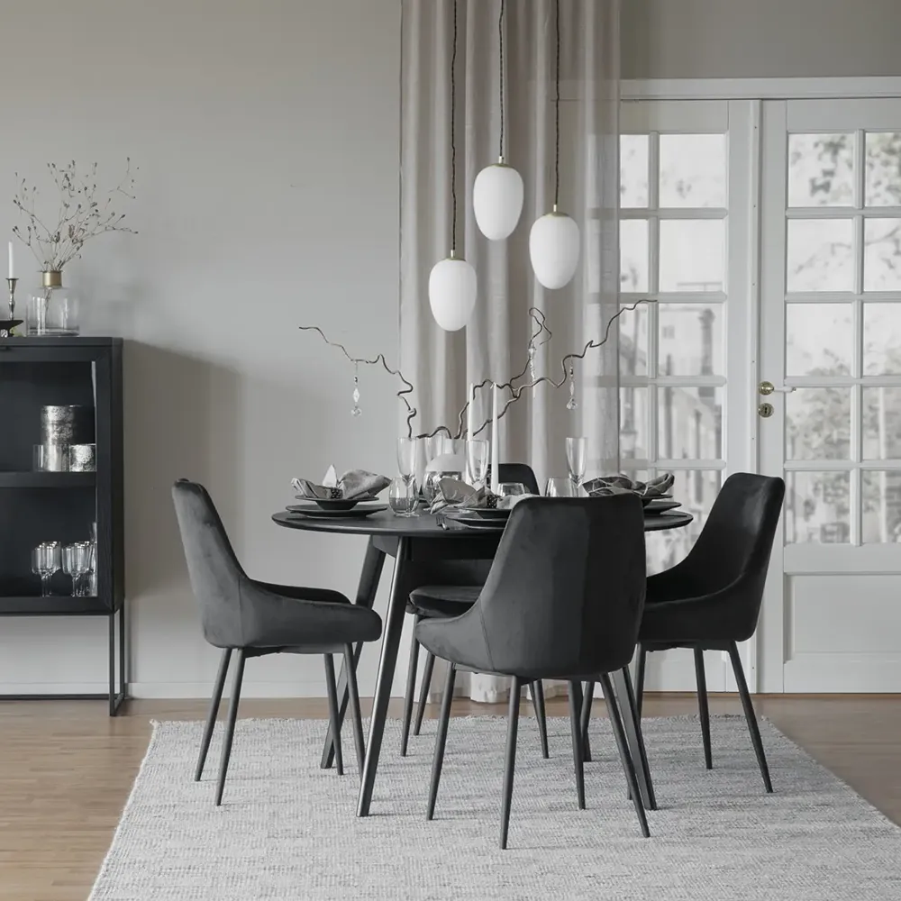 Sierra spisestol svart fløyel