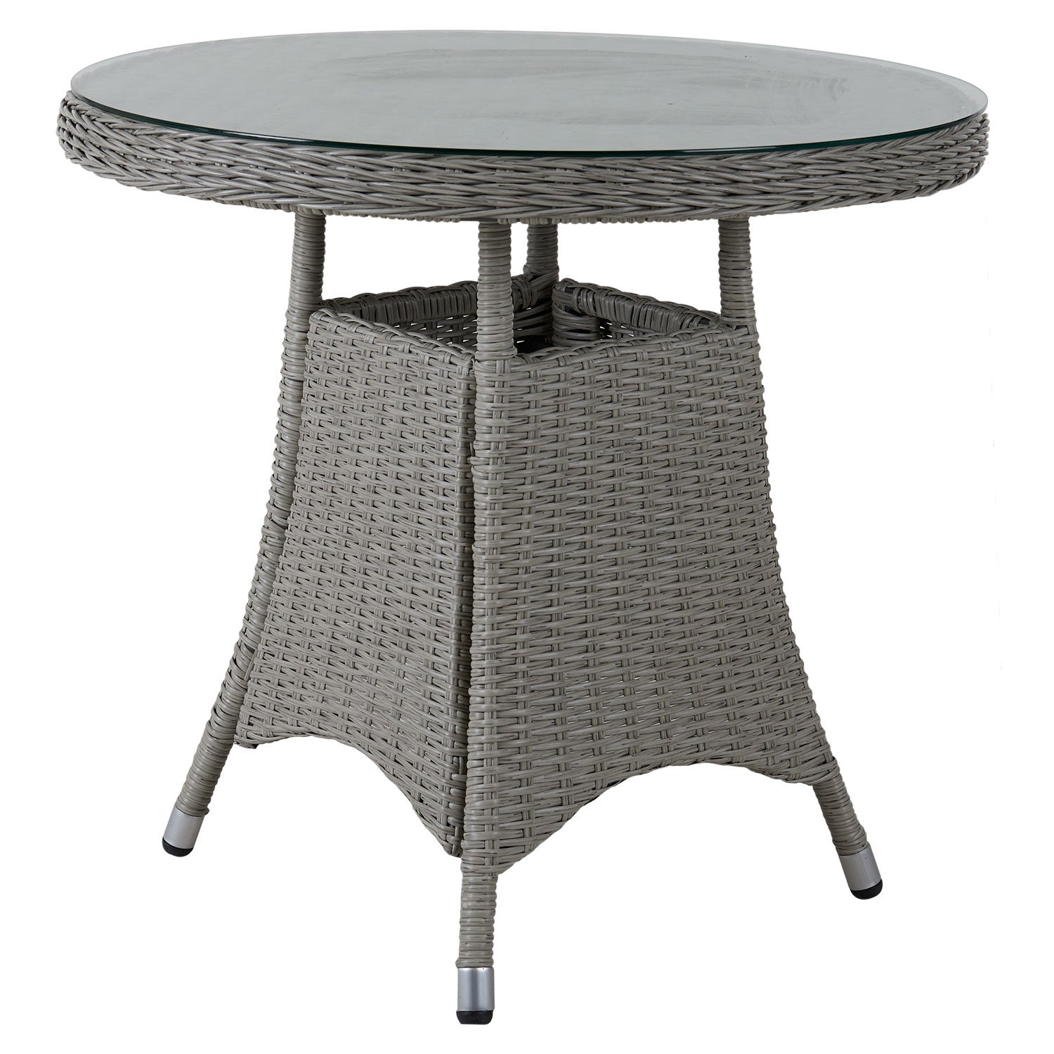 Brafab, Hornbrook cafébord 80 cm grå kunstrotting Inkl. glass Brafab
