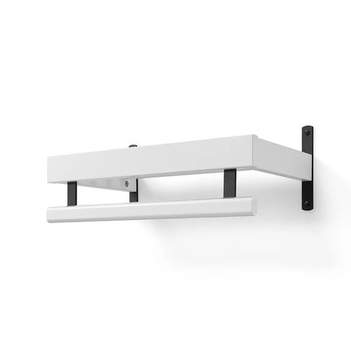 Nadja Hattehylle 50 cm 1 nivå Hvitlakkert bjørk/mattsvart stål