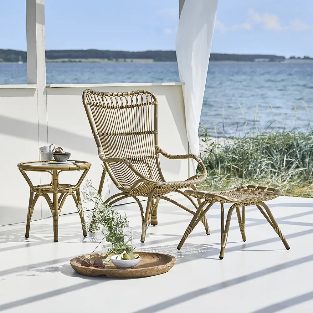 Tony sidebord m/glassplate kunstrotting Nature