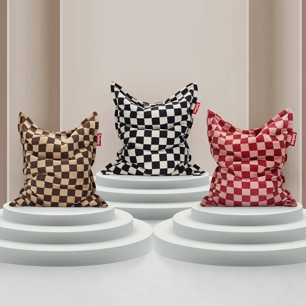 Original slim teddy Sekkestol chess black ecru