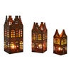 Lyslykt Hus Village 3-pk