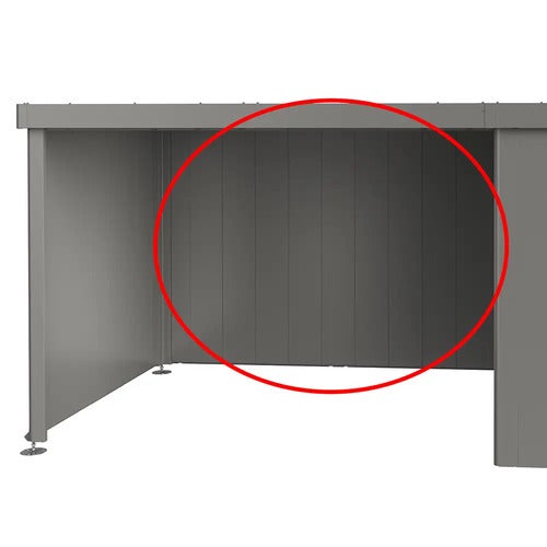 Bakvegg til Side Roof Garden Shed Neo metallic grey