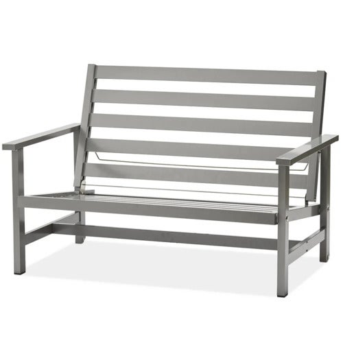 Sofa 2-personers aluminium grå 