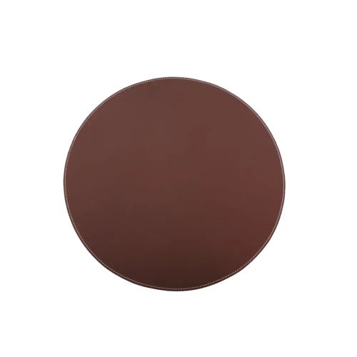 Bordbrikket Ø: 38 cm Brunt skinn