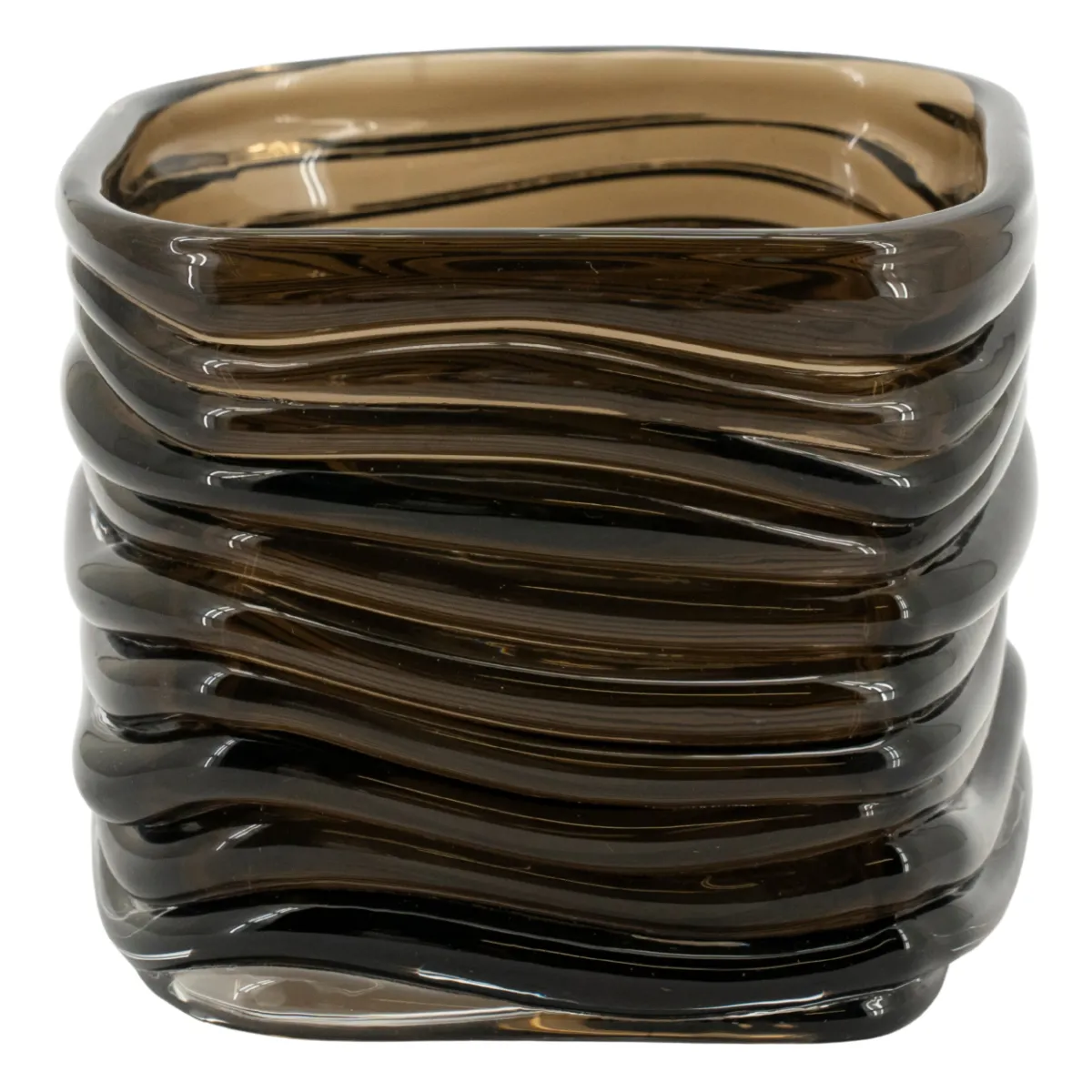 Rizo large 12x12x10 cm Glass Brun