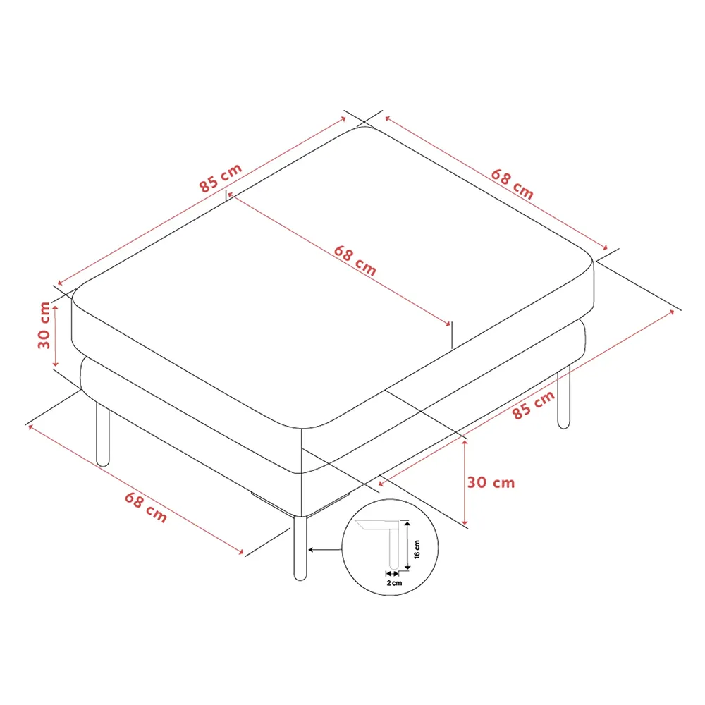 Corwin Fotpall stoff Rita lys beige