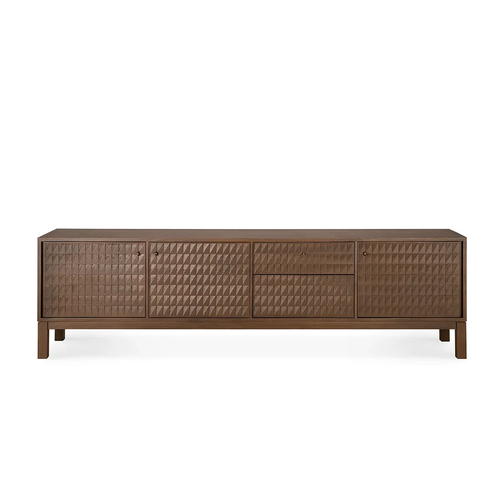 TV-benk i teak Sono Light Brown L212 cm