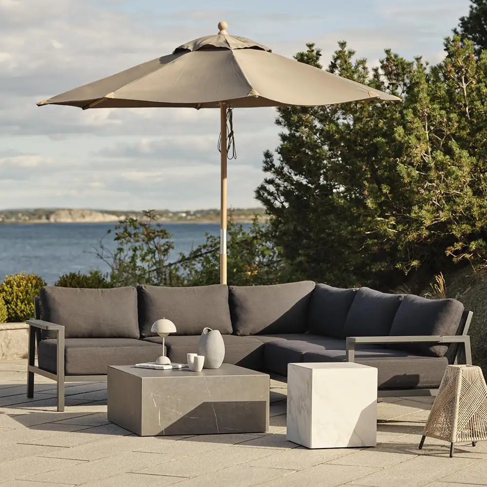 Zten salongbord 80 x 80 i grå marmorlook Brafab