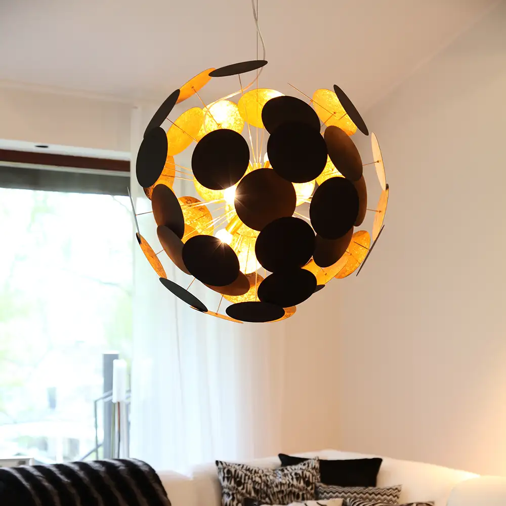 Planet Taklampe Ø50cm Svart/Gull 