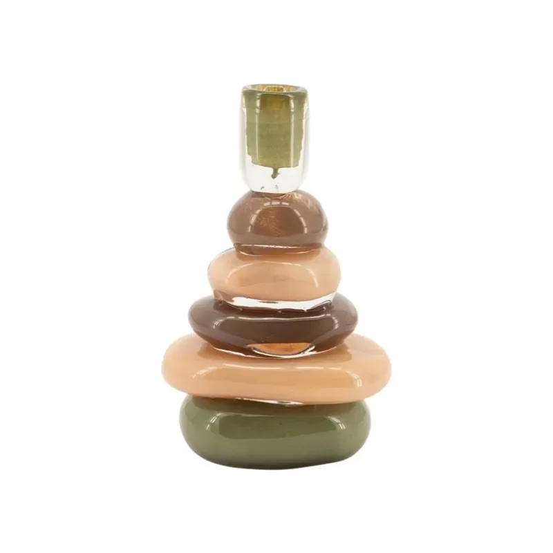 Toras 1 lysestake 12,5x9,5x25 cm glass multicolour