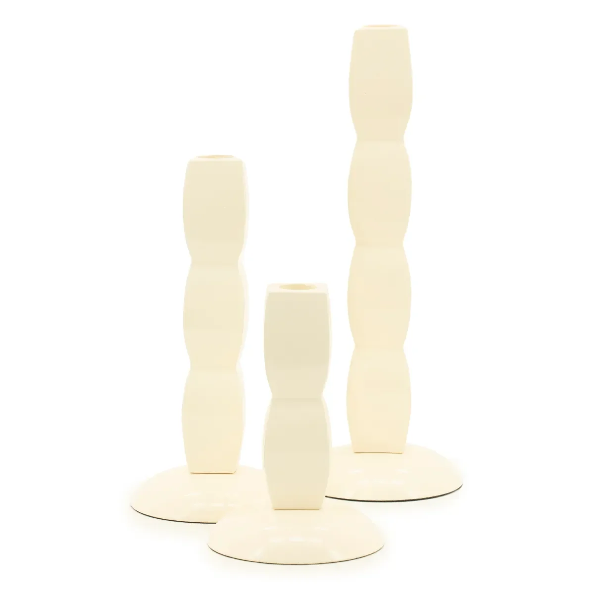 Prinz lysestake 10x10x28 cm / 10x10x21 cm / 10x10x15 cm aluminium beige