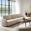 Norris sofa 4-seter sofa chaiselong høyre stoff Anna lys beige