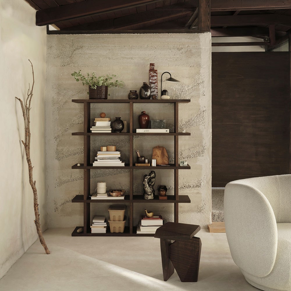 Kona Bokhylle 2x4 - Mørkbeiset eik