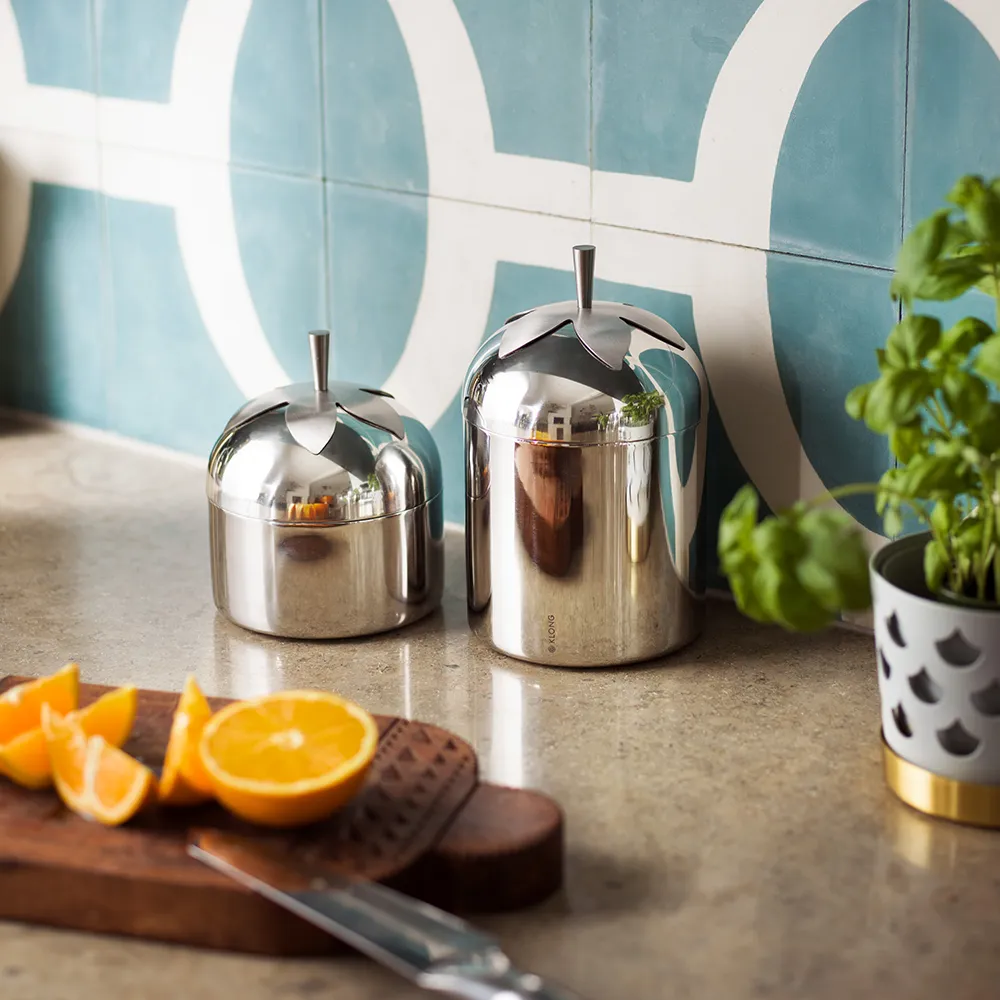 Blad Kaffe og Te Boks Steel Small