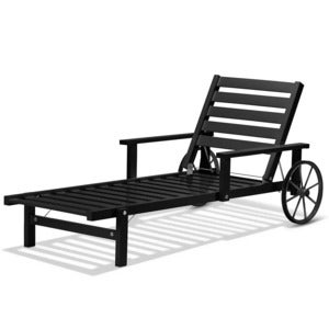 Solseng med armlener aluminium sort 