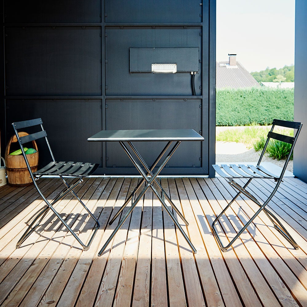 Spring stol antrasitt stål