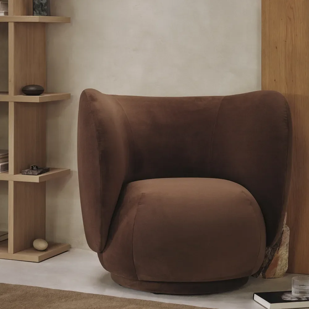 Rico Lounge Lenestol Rich Velvet - Soft brown