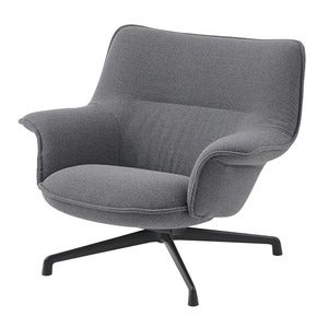 Doze Lounge Chair Low Back Swivel Base - Ocean 80 Anthracite Black