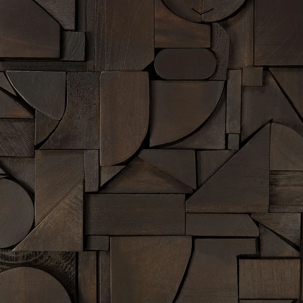 Bricks Veggdekorasjon 100x100 cm Brun