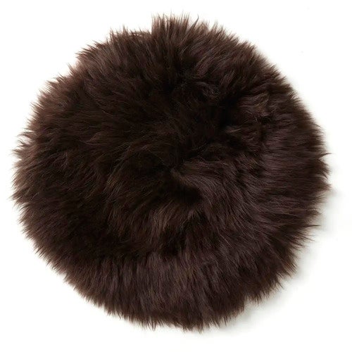 Gently Sittepute i saueskinn ø34 cm Dark Brown