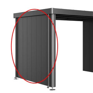 Sidevegger til hagebod med sidetak Neo 4A/4B/4C metallic mørkegrå
