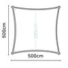 Dreamsail solseil vanntett firkantet 500x500cm grå 