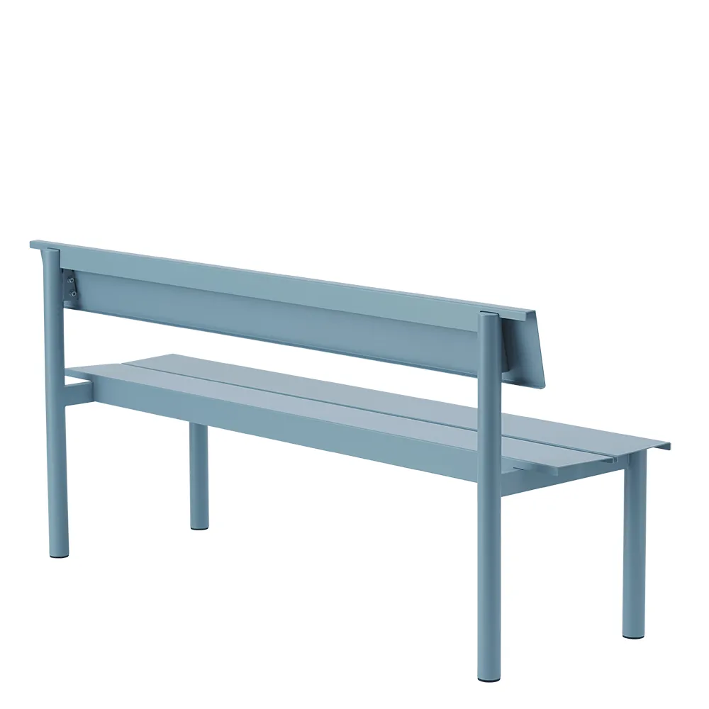 Rett stålbenkk 170cm Linear Steel Pale Blue