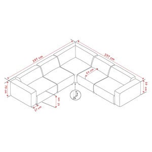 Willard hjørnesofa 3+3-seter stoff Brenda beige