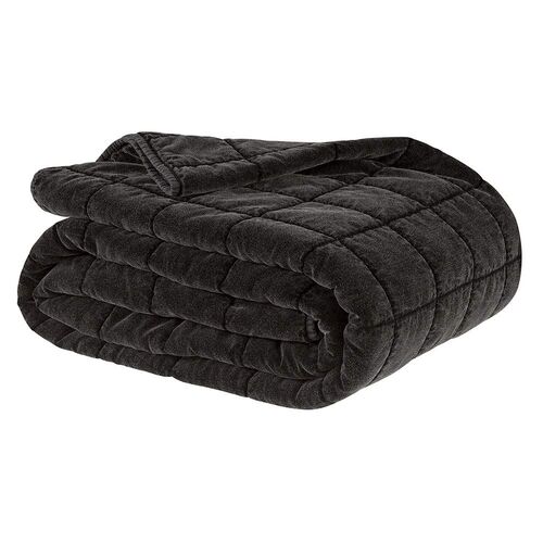 Posh sengeteppe 160X260 cm vasket svart