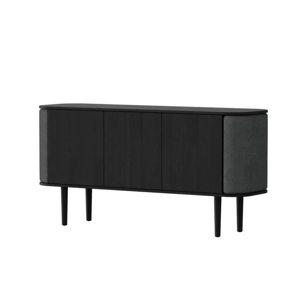 Treasures skap med 3 dører, svart eik/Shadow