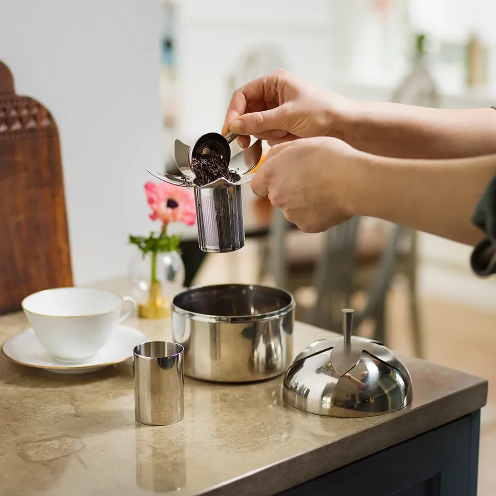 Blad Kaffe og Te Boks Steel Small