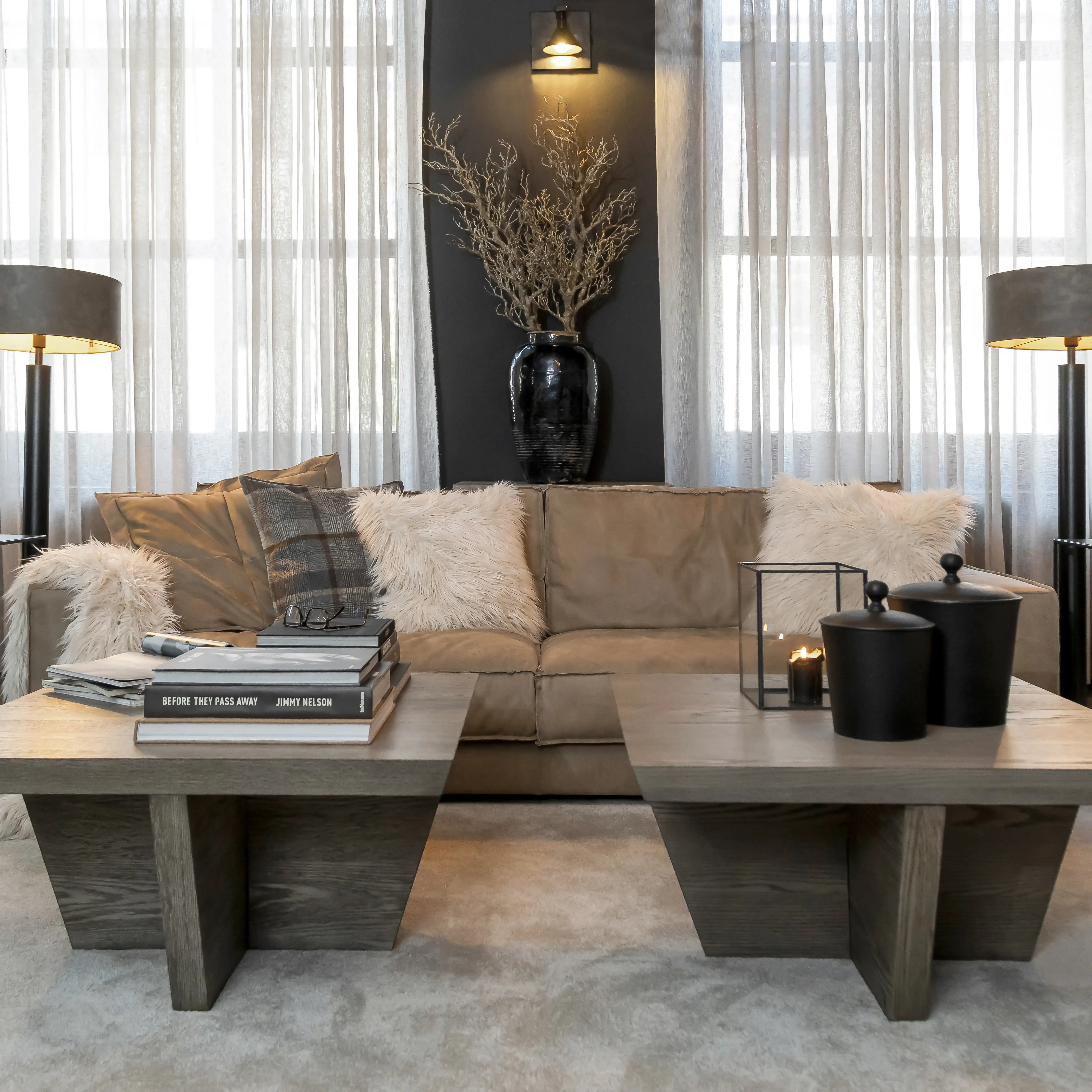 Trent rektangulær salongbord 75 X 140 cm antikkgrå Artwood